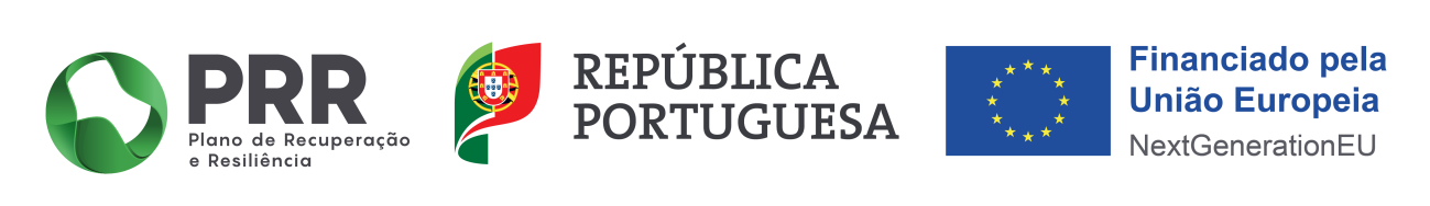 PRR, Portuguese Republic, and European Union NextGenerationEU funding logos